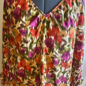 Floral V-Neck Women's Top